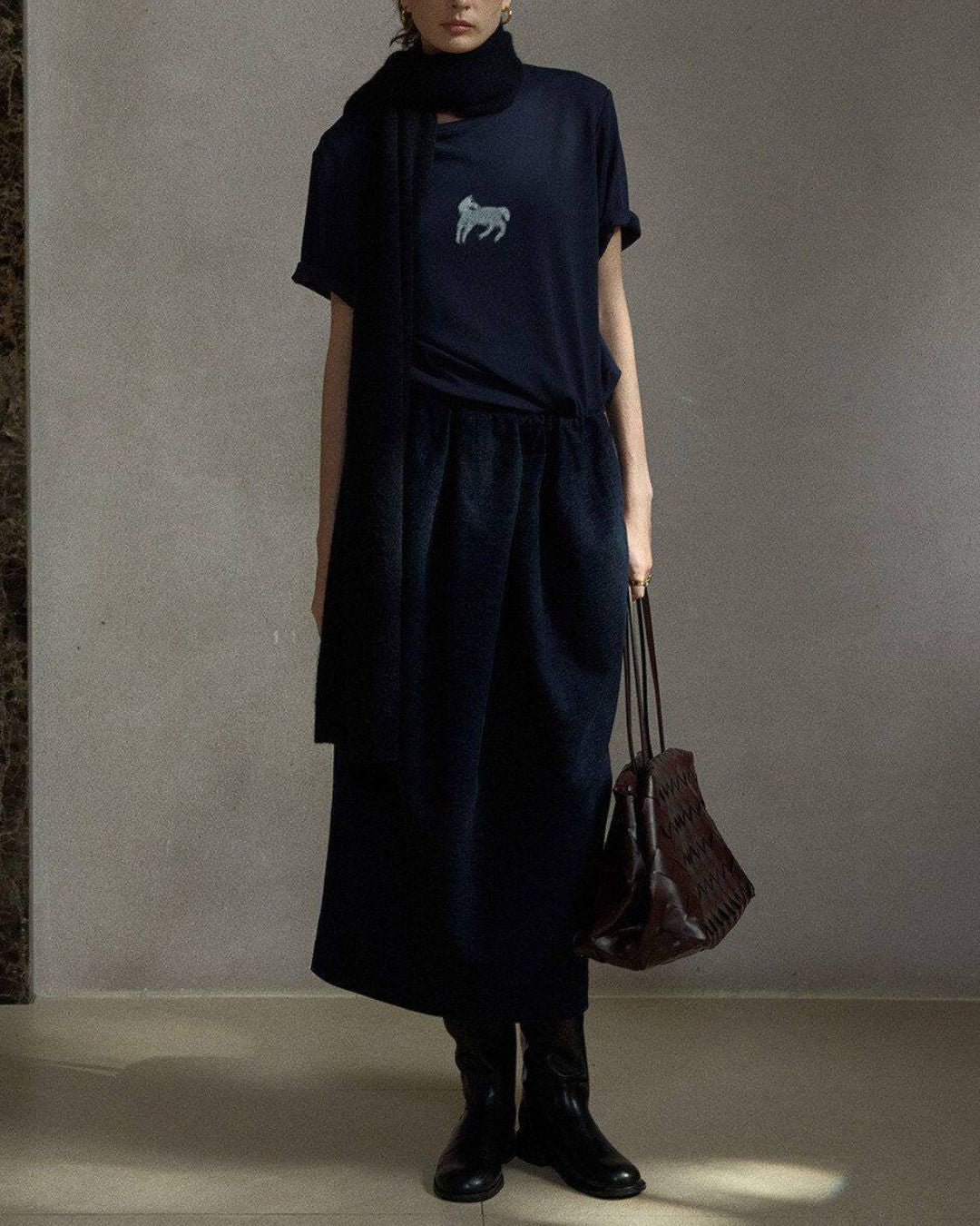 Brushed Tulip Midi Skirt　SK019