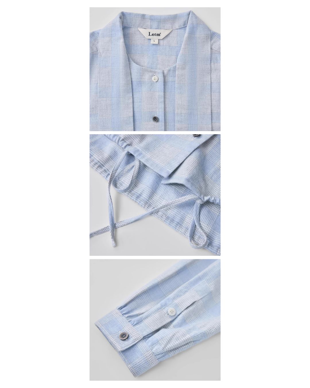 Bow Tie Ribbon Check Shirt　LS068