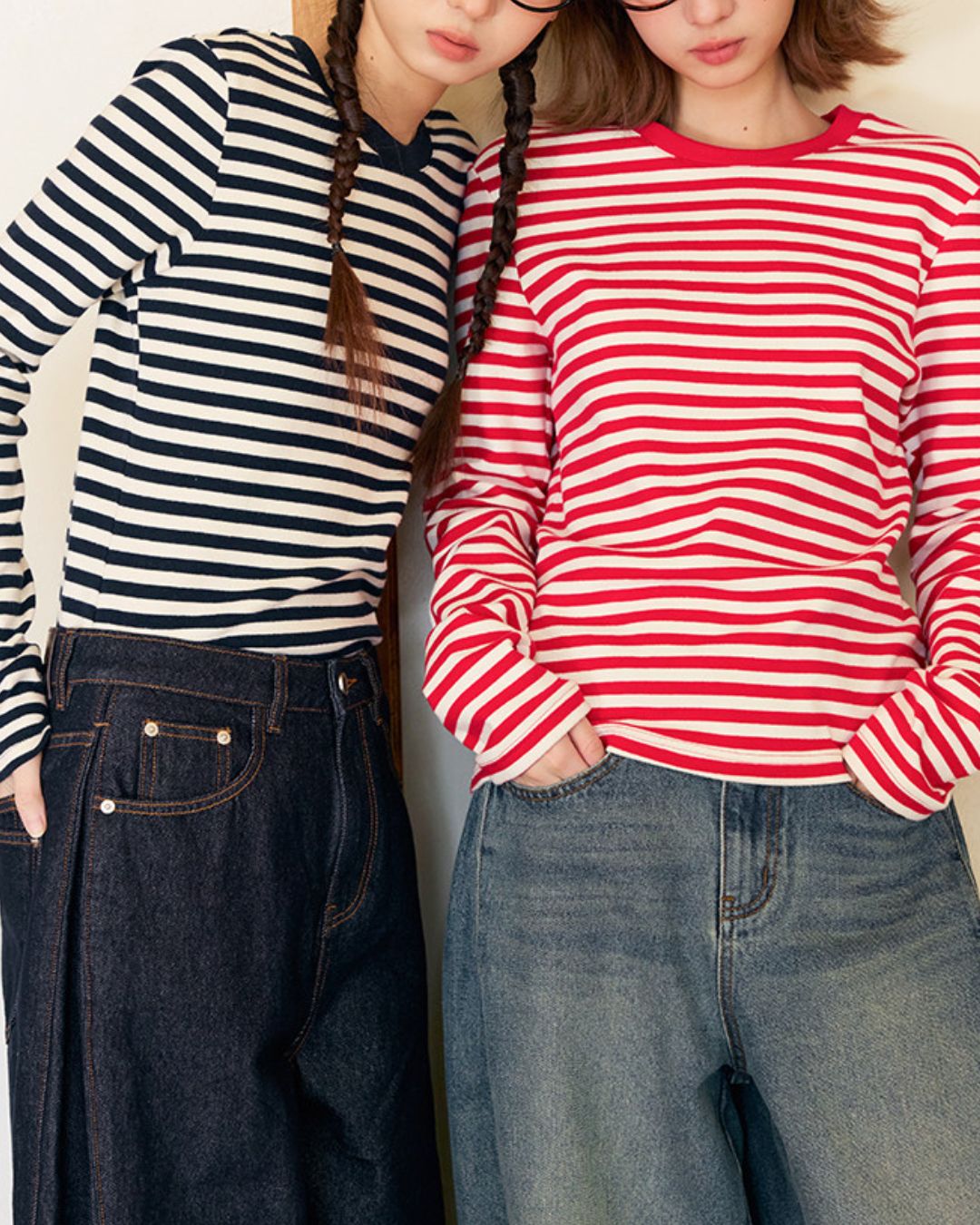 Border Thick Long Sleeve T-Shirt　LT020