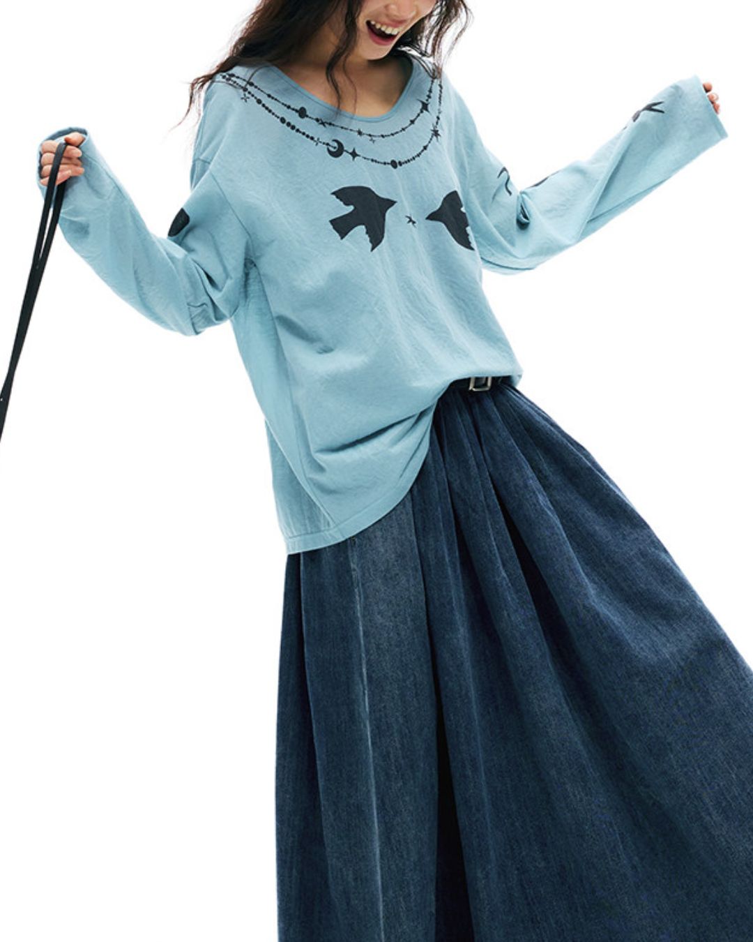 Relaxed Fit Sheer Print T-shirt　LT025