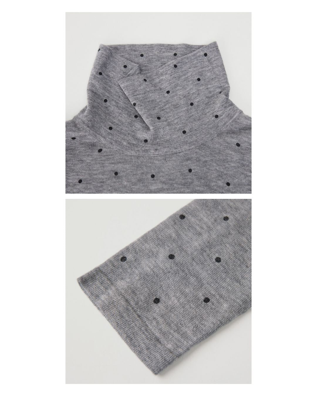 Airy High-neck Polka Dot Knit　KN037