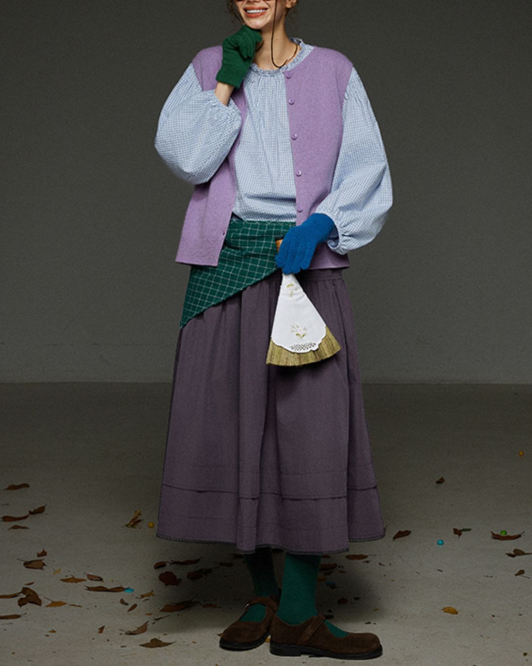 Retro Knit Front Button Vest　KN034