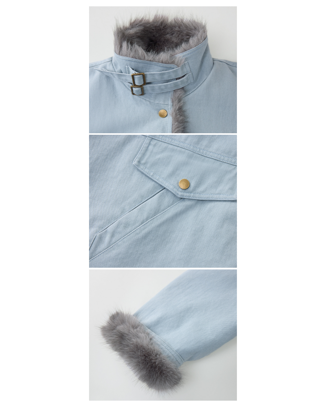 Vintage Fur-lined Denim Jacket　JK081