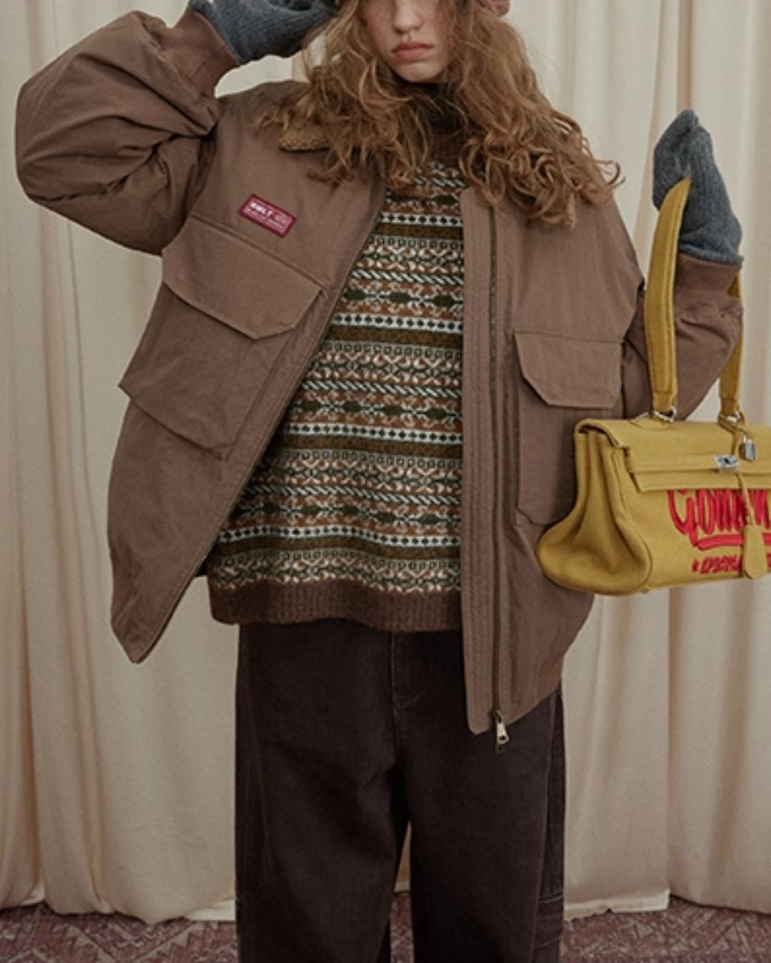 Boa Collar Padded Work Jacket　JK041