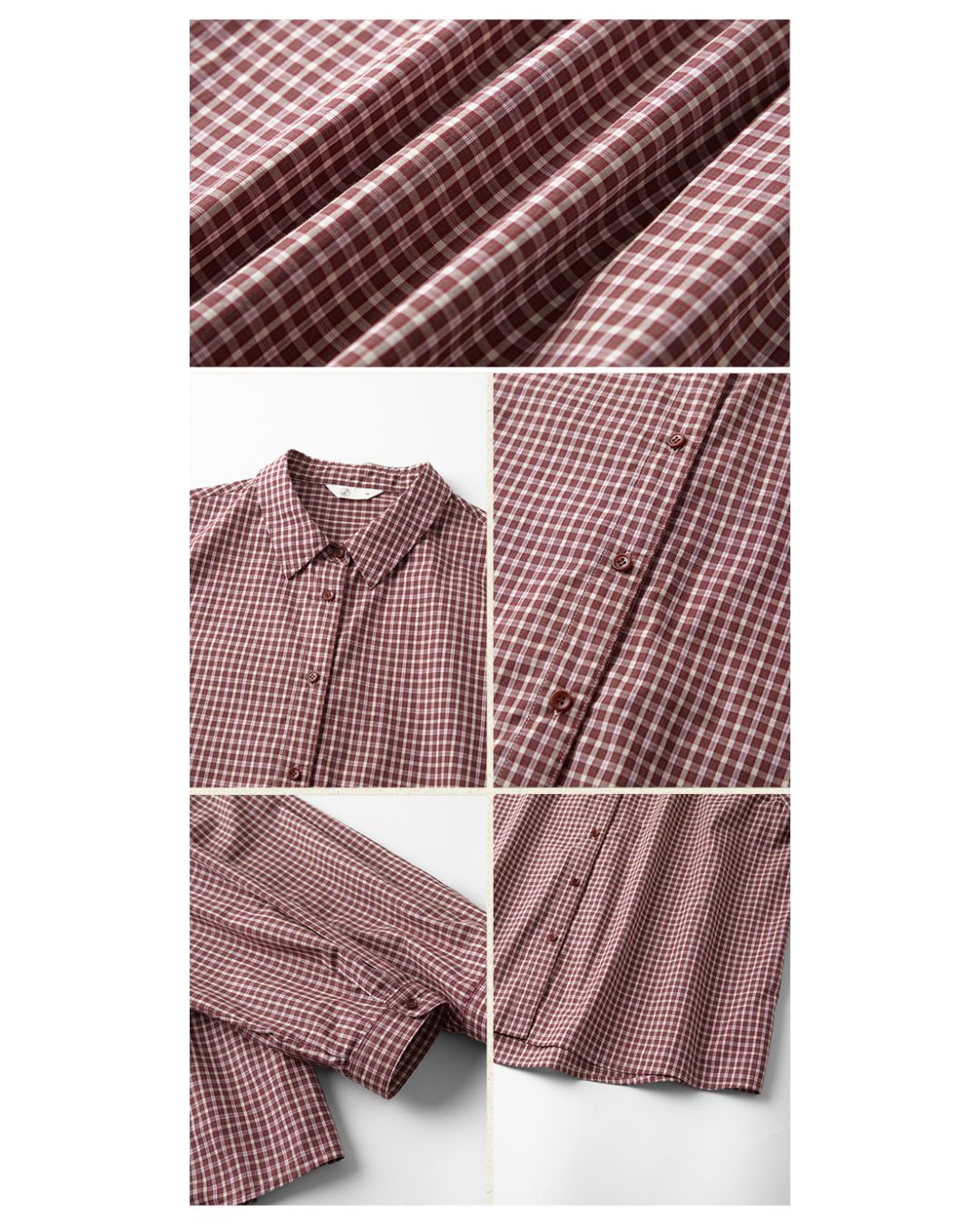 Red Cotton Checked Shirt　LS040