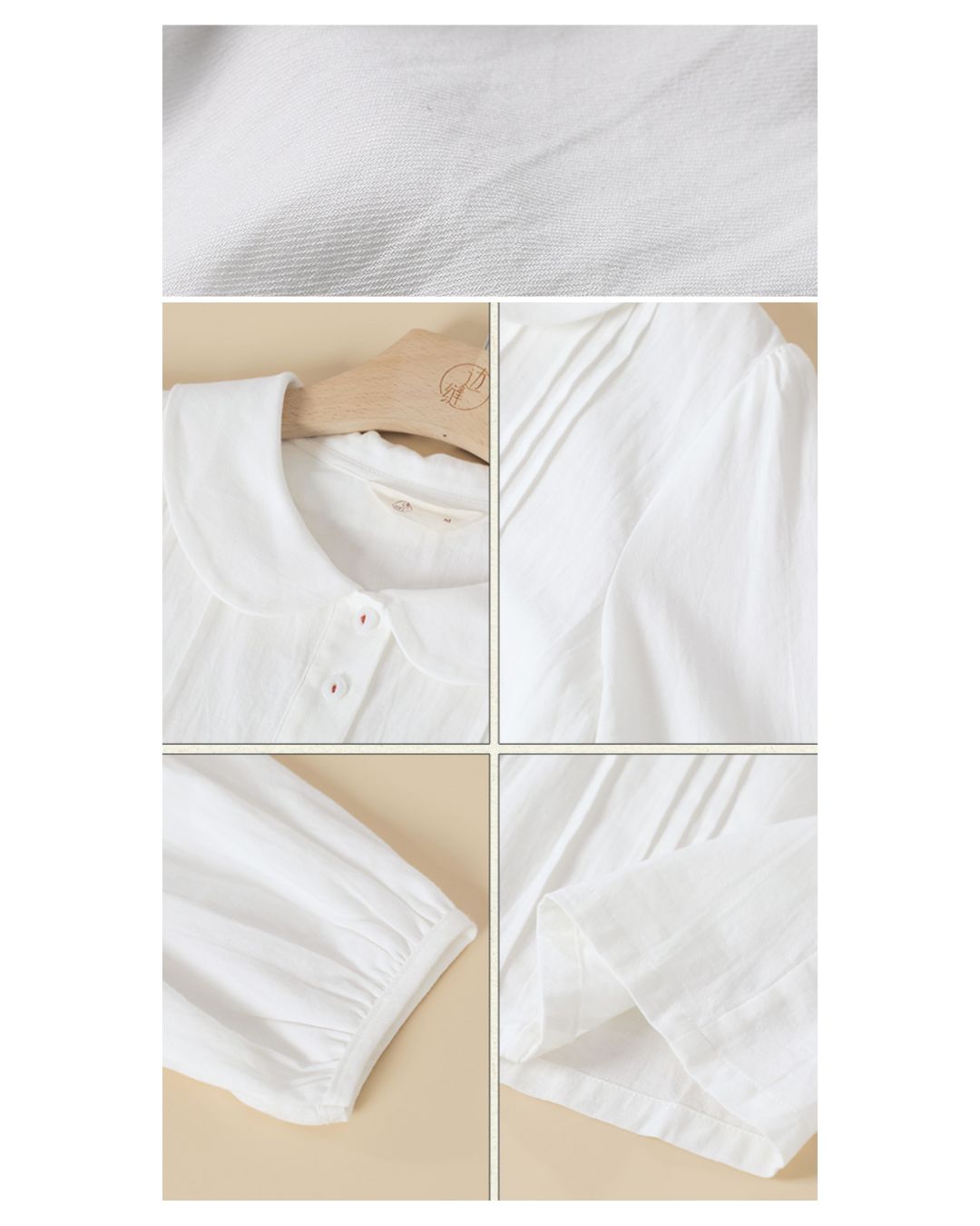 Round-collar Cotton Shirt　LS026