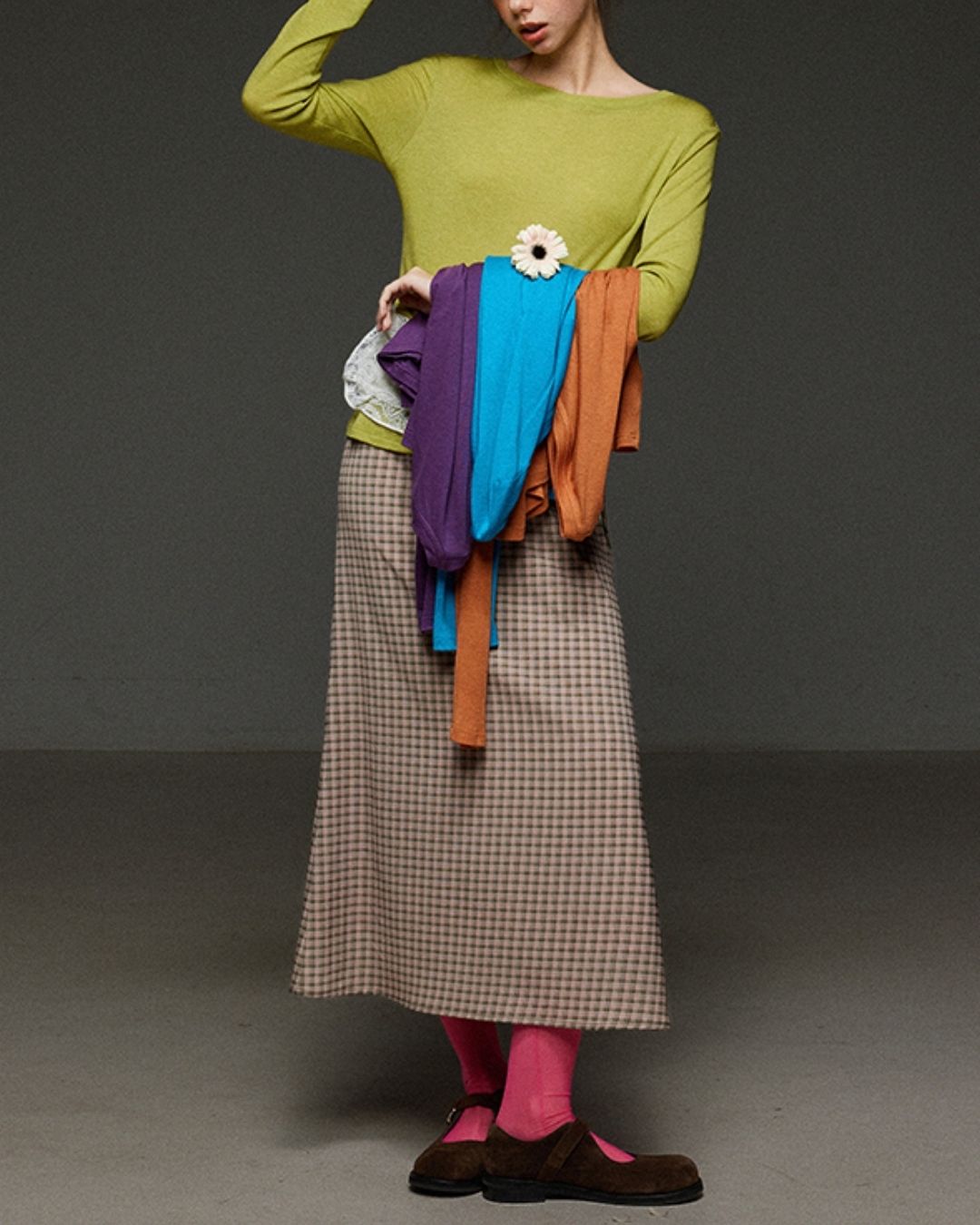 Boat Neck Slim Fit T-shirt　LT012