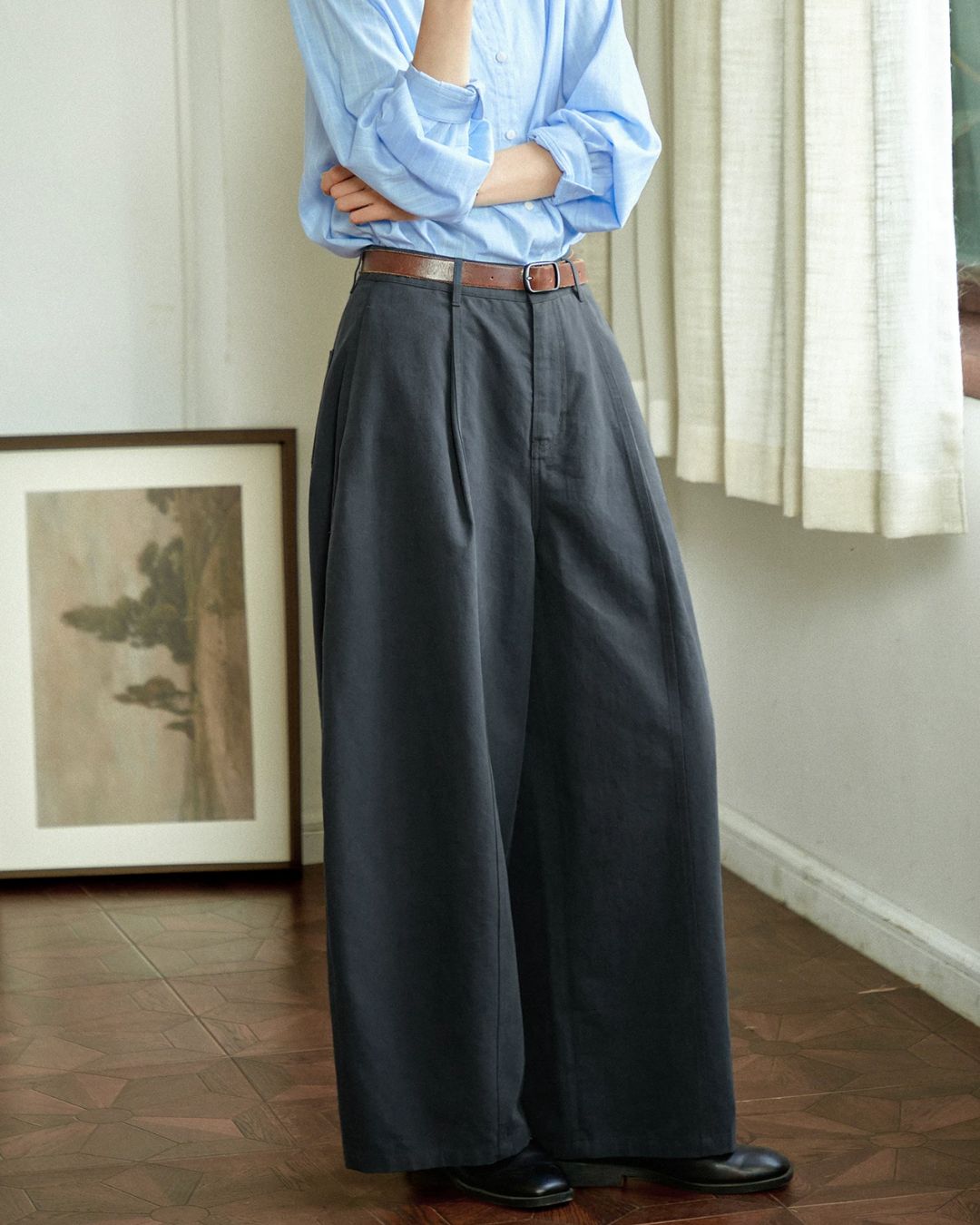 Tucked Wide Curve Pants　PT032