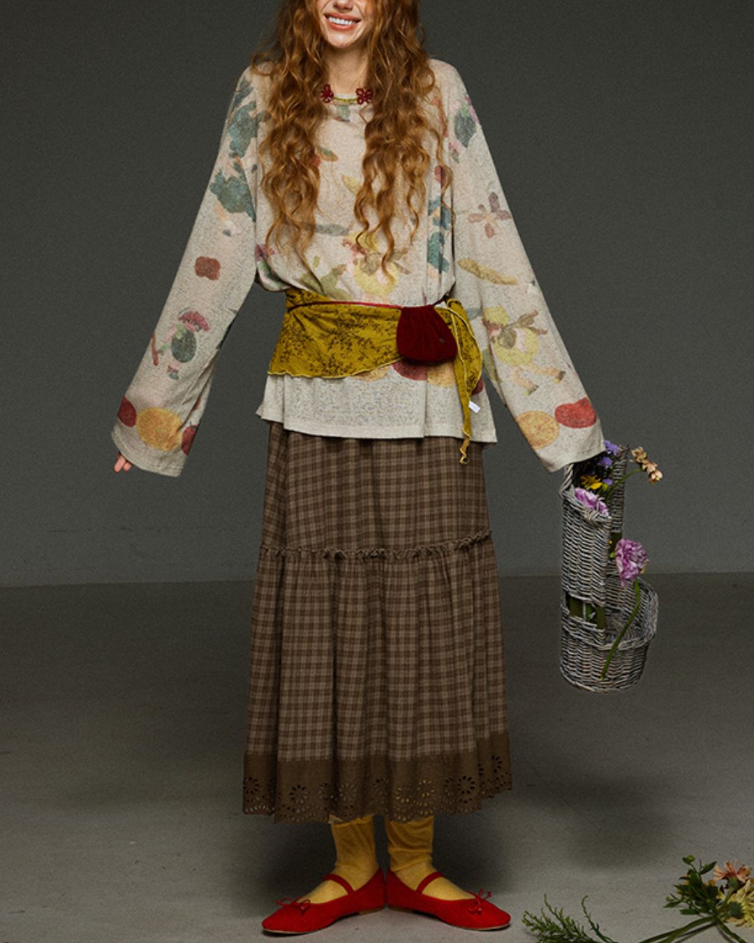 Oversized Retro Print T-shirt　LT014