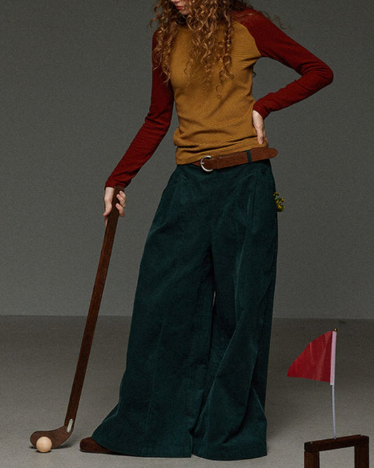 Colorblock Turtleneck T-Shirt　LT017