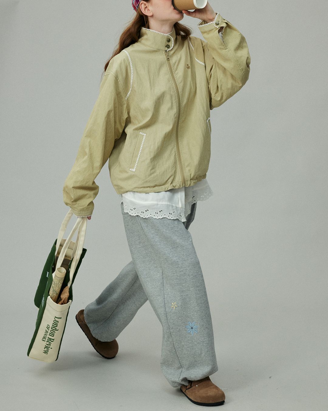 Floral Drawstring Wide Pants　PT001