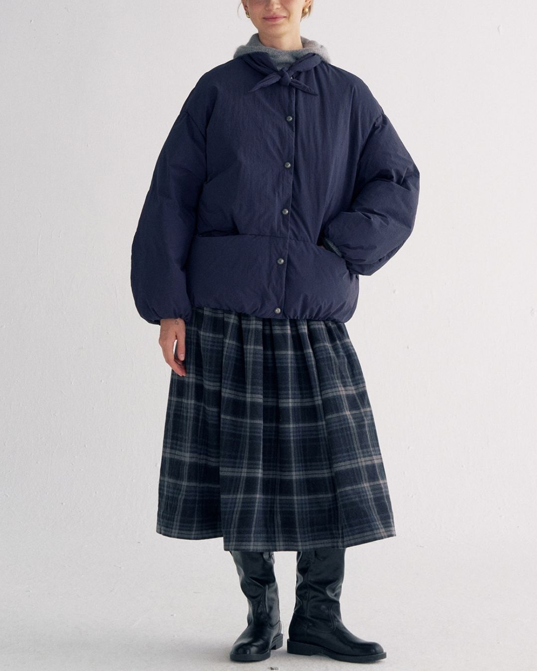 Detachable Scarf Puffer Down Jacket　JK080