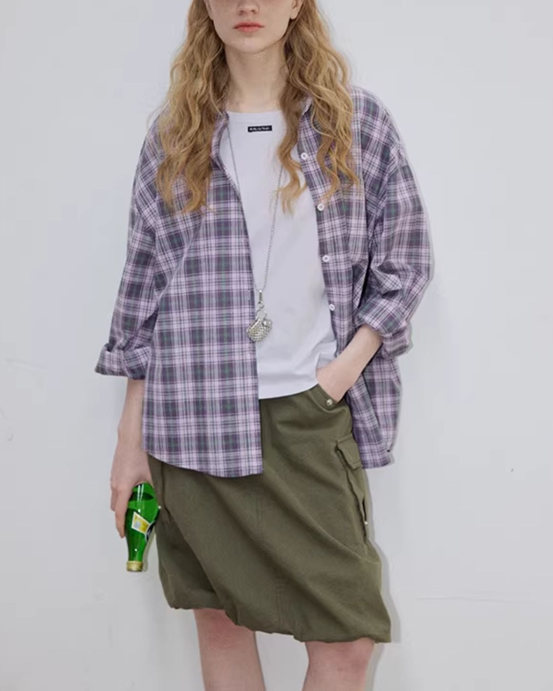 One-point Label Basic T-shirt　ST007