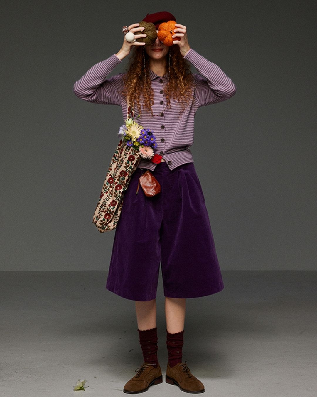 Corduroy Wide Half Pants　PT015