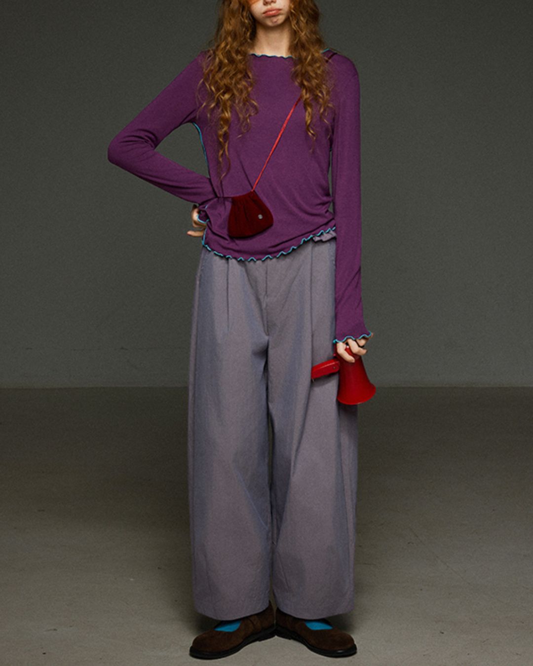 Color Stitch Mellow Frill T-shirt　LT013