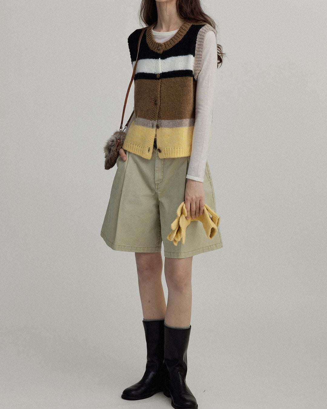 Contrast Color Knit Vest　KN019