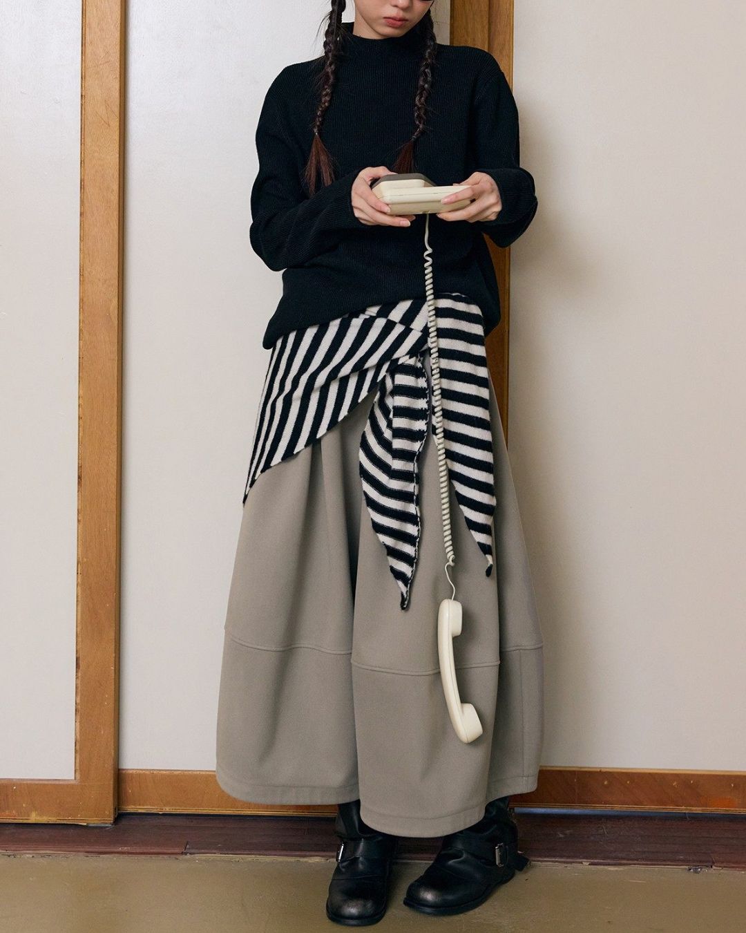 Basic Rib Mock Neck Knit　KN090