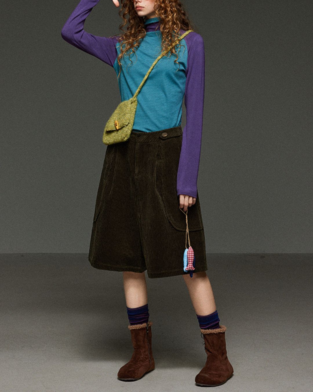 Colorblock Turtleneck T-Shirt　LT017