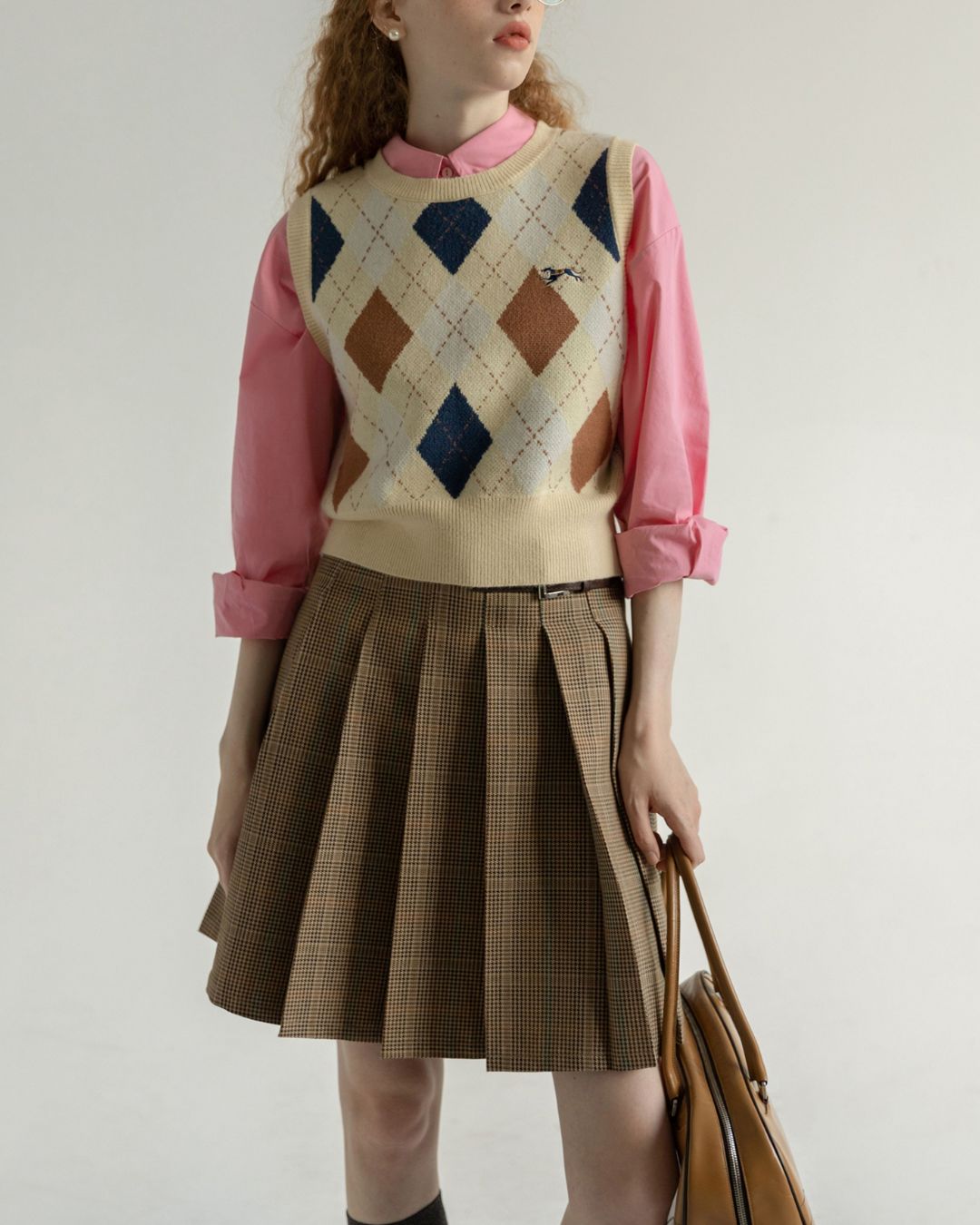 Back Half Button Collar Shirt　LS032