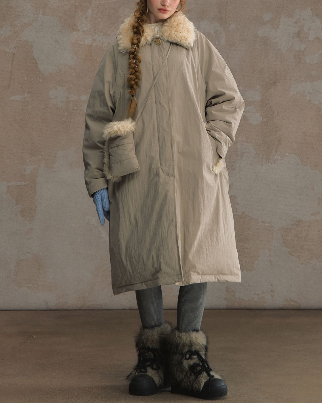 Fur Detail Long Down Coat　CT024