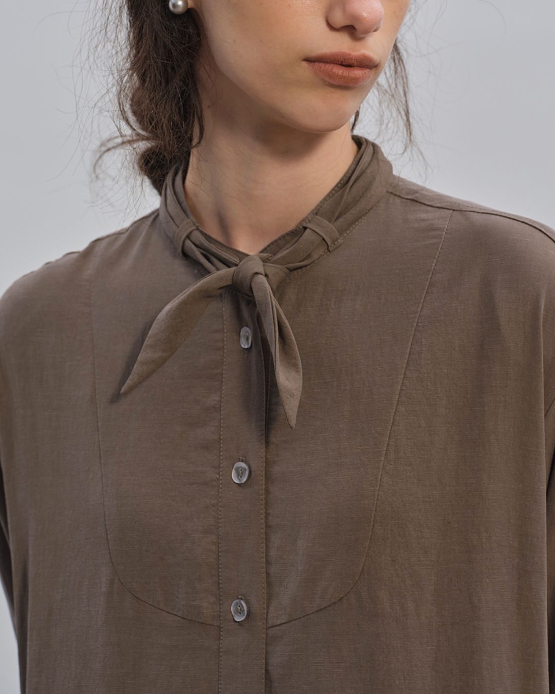 Gathered Long Shirt Dress　OP003