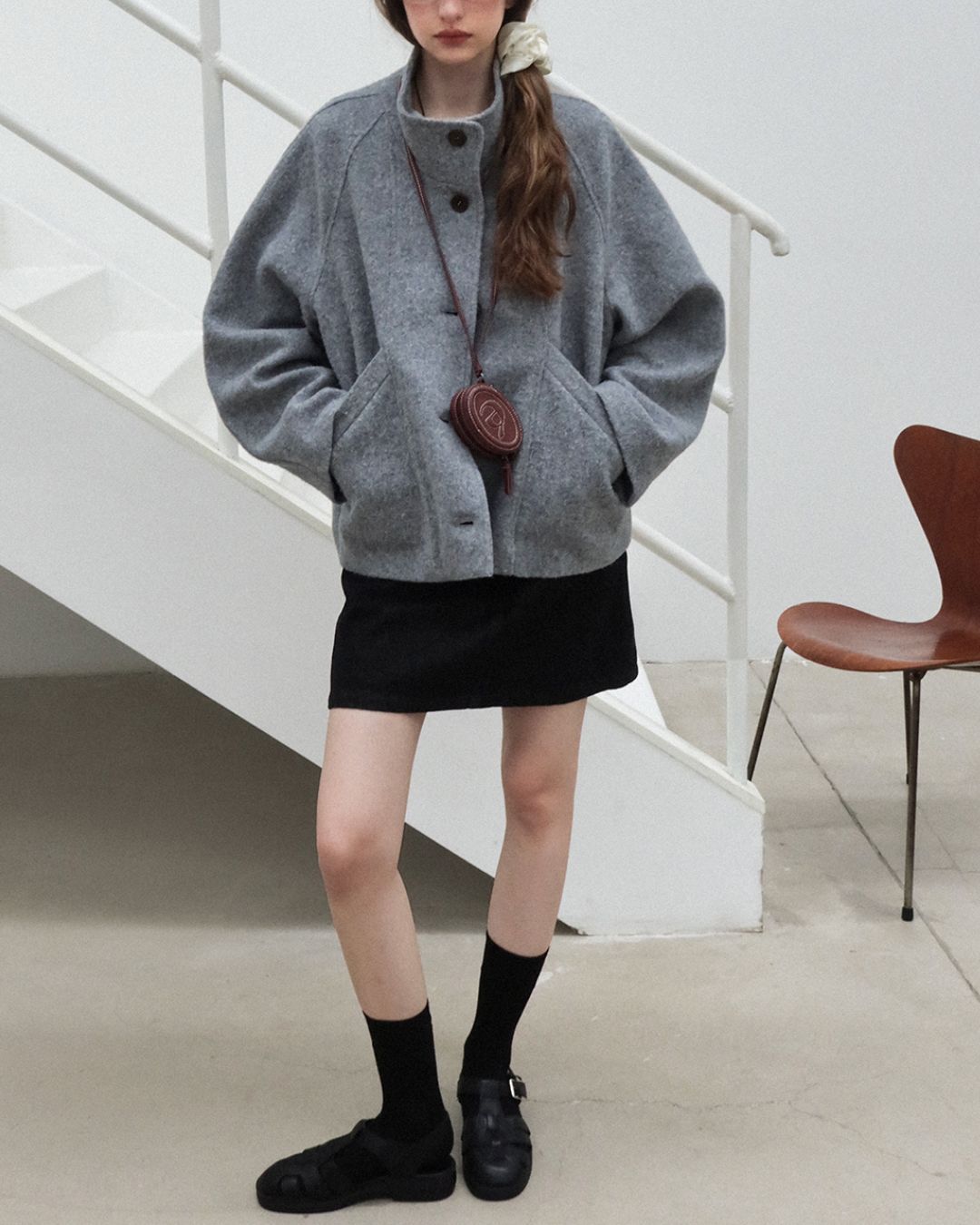 Stand-collar Wool Jacket　JK027