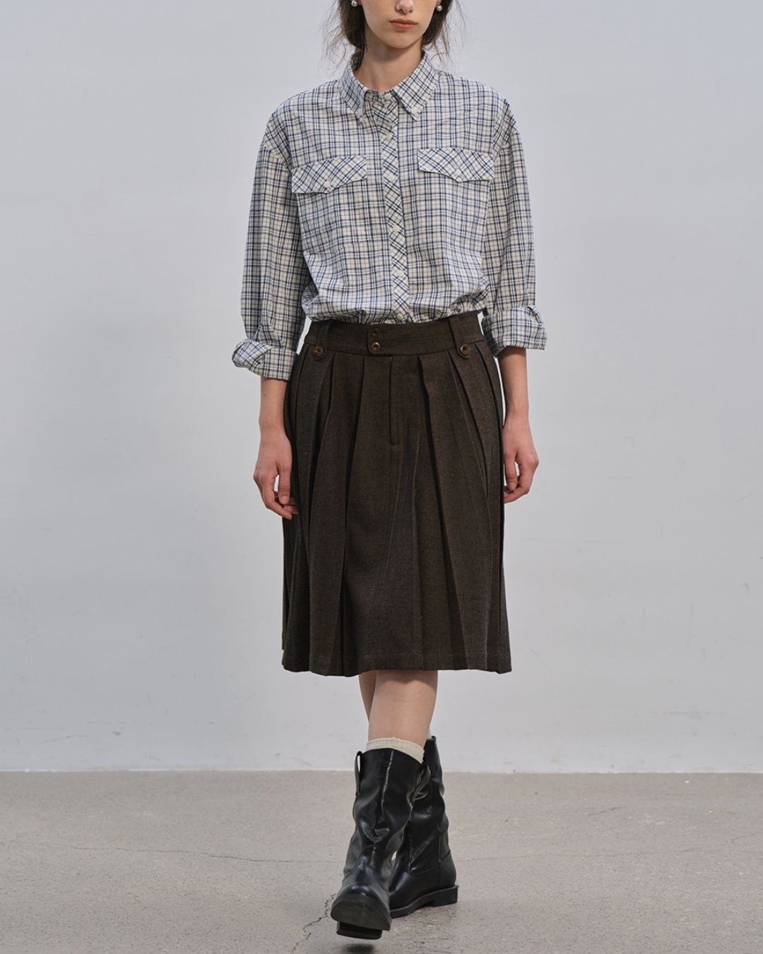 Retro Check Loose Shirt　LS024