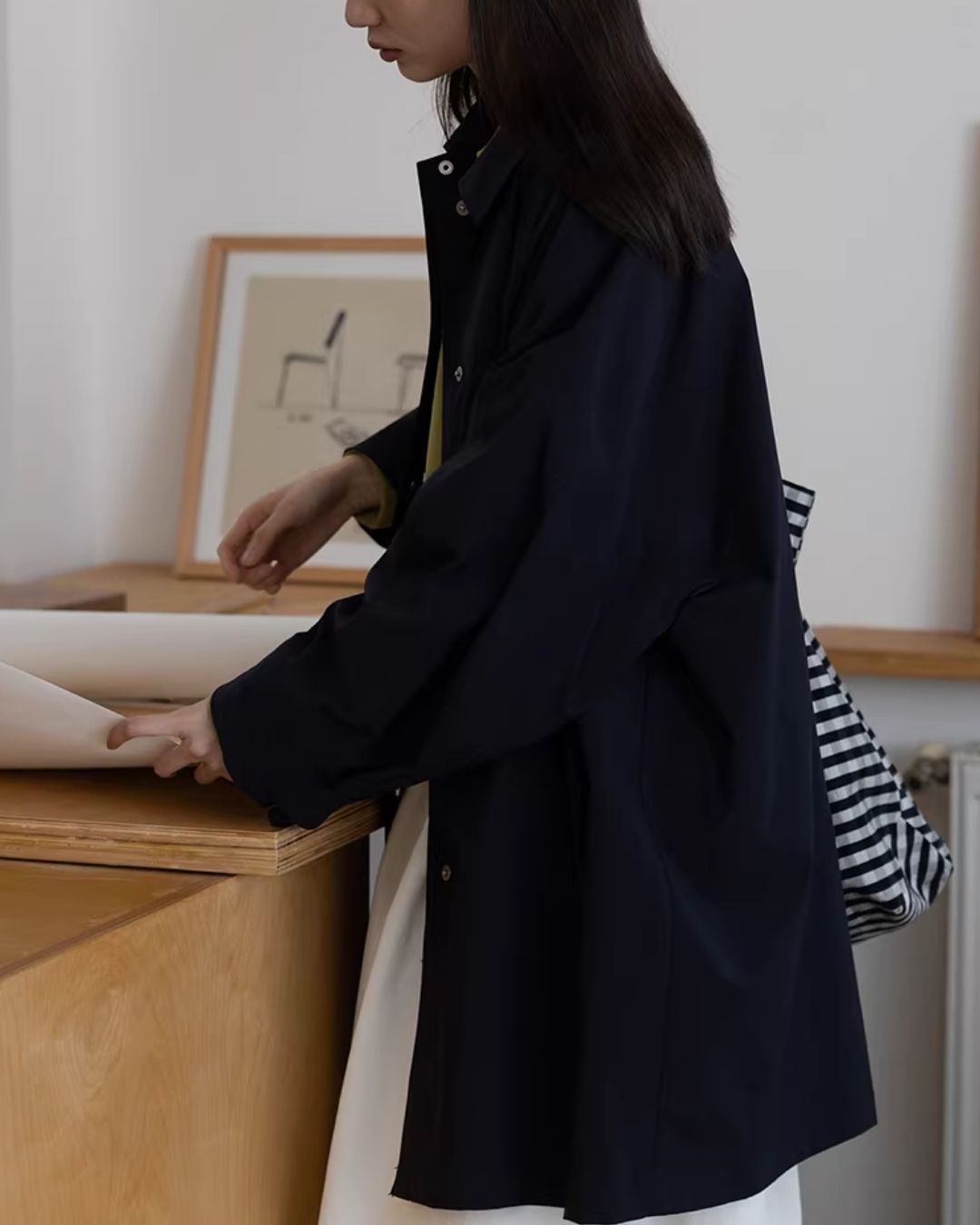 Back Embroidered Drawstring Hem Sweat　SW015