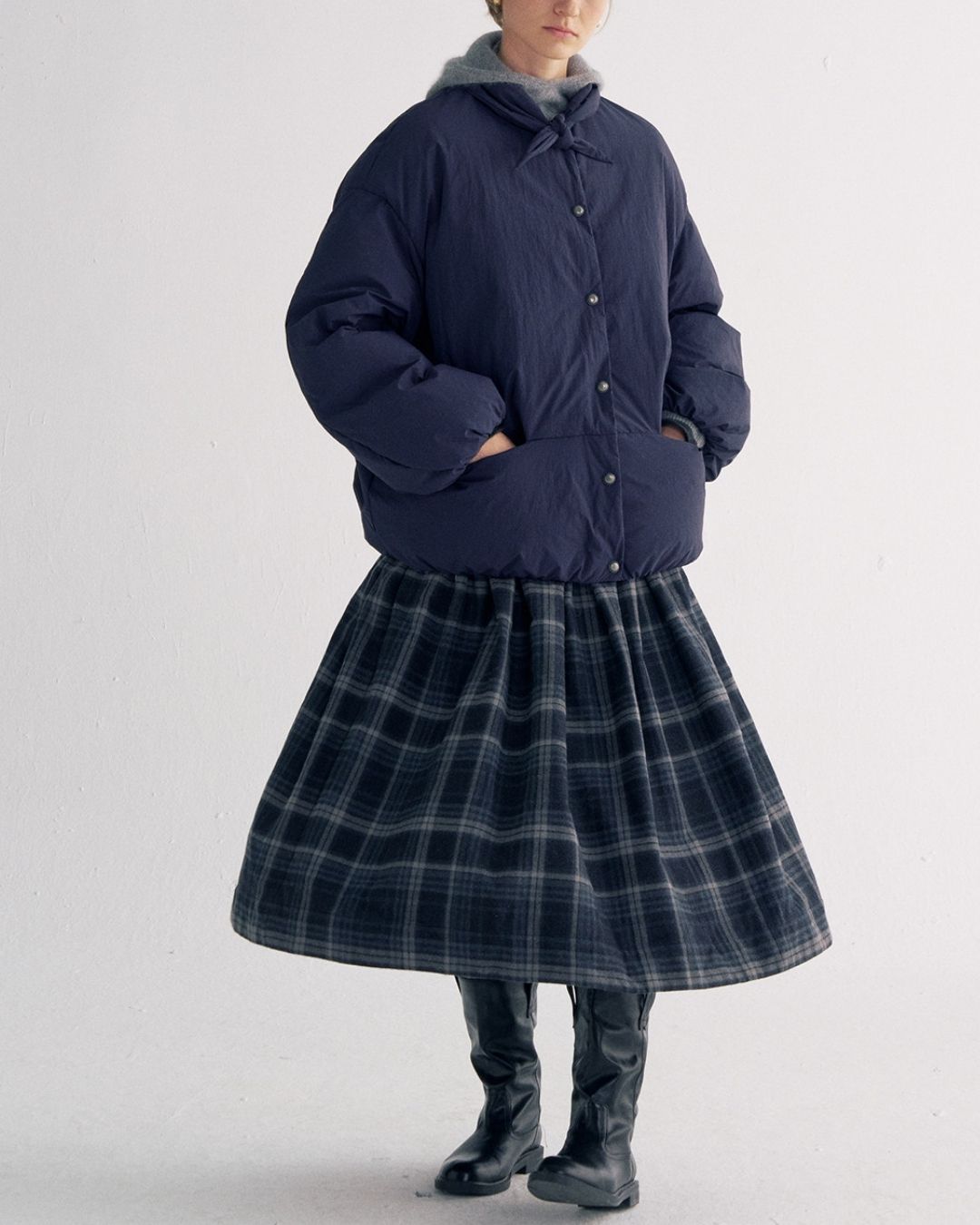 Detachable Scarf Puffer Down Jacket　JK080