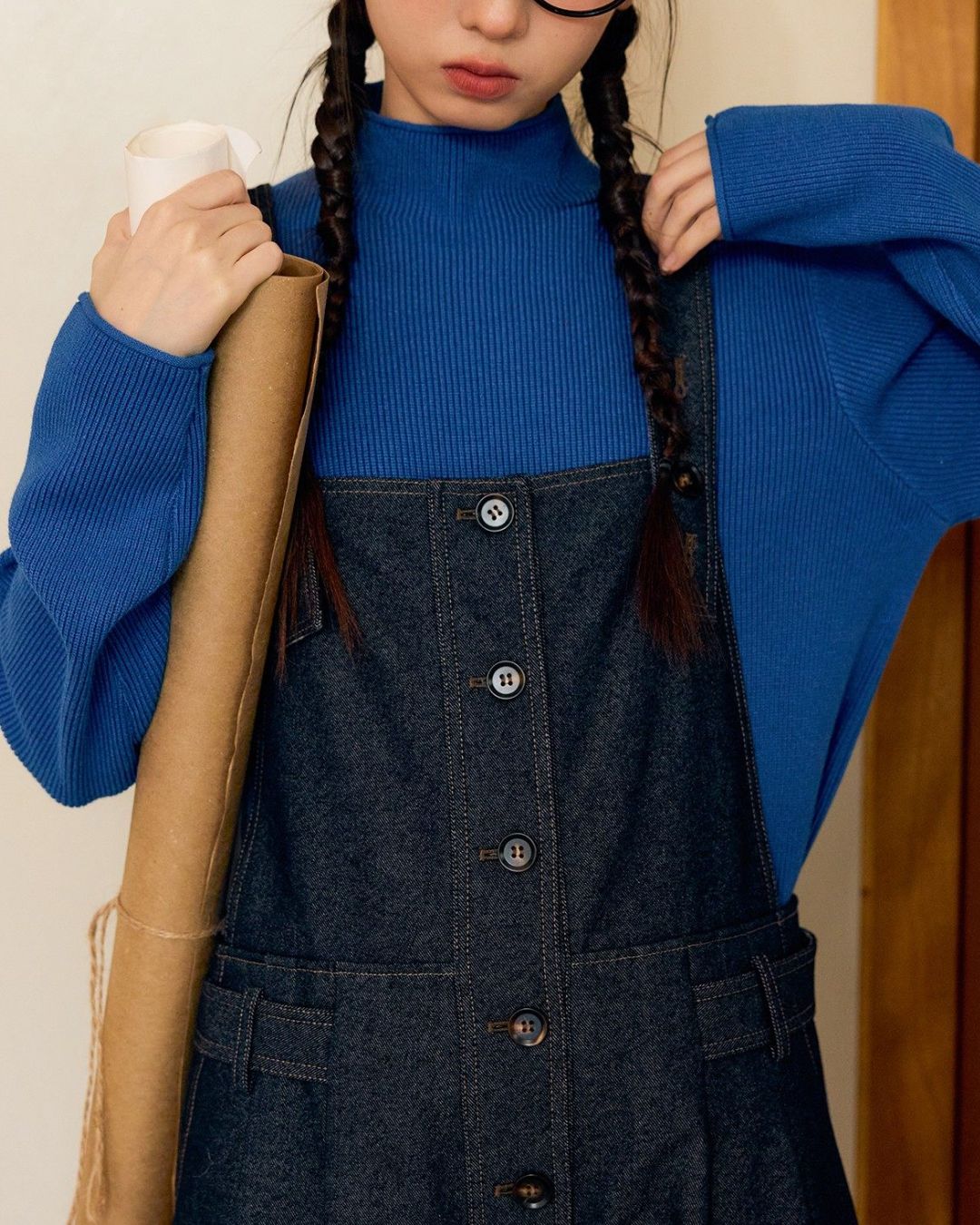 Basic Rib Mock Neck Knit　KN090