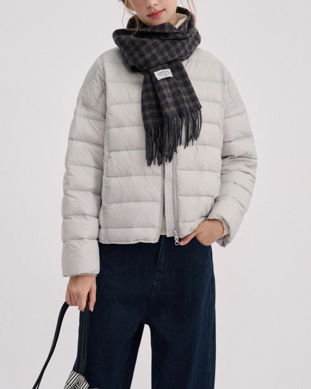 No-collar Drop Shoulder Down Jacket　JK068