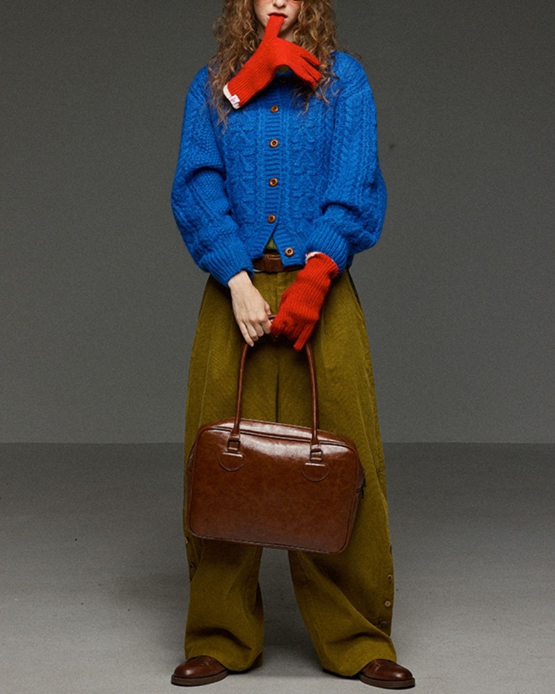 Corduroy Floral  Wide Pants　PT028