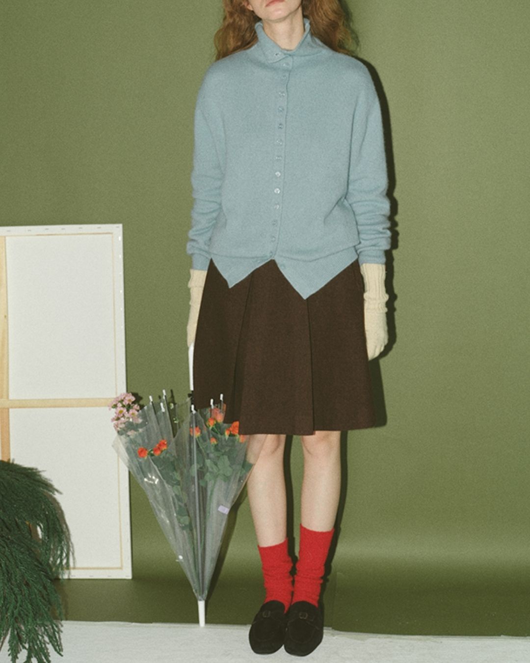 High-neck Knit Cardigan　KN074