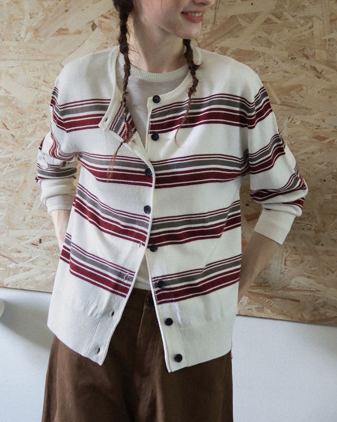 Border Knit Cardigan　KN021