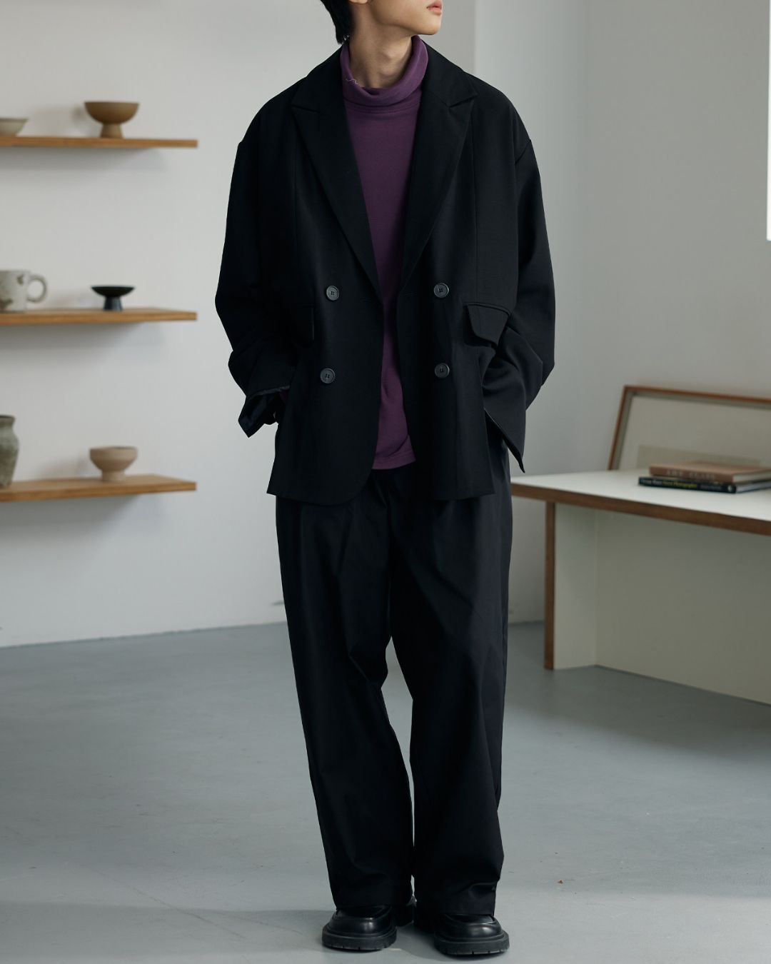 Casual Straight Pants With Mini Bag　PT034