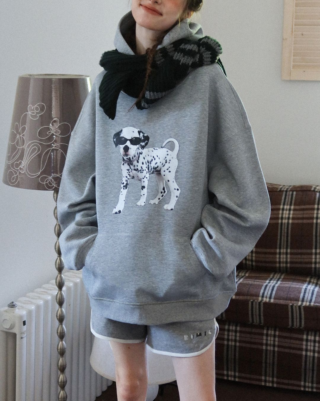 Dalmatian Print Oversized Hoodie　HD002
