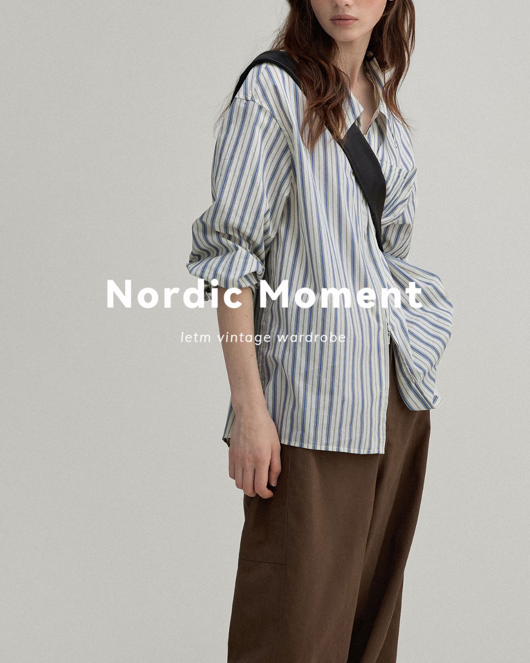 Double Zipper Striped Shirt　LS014