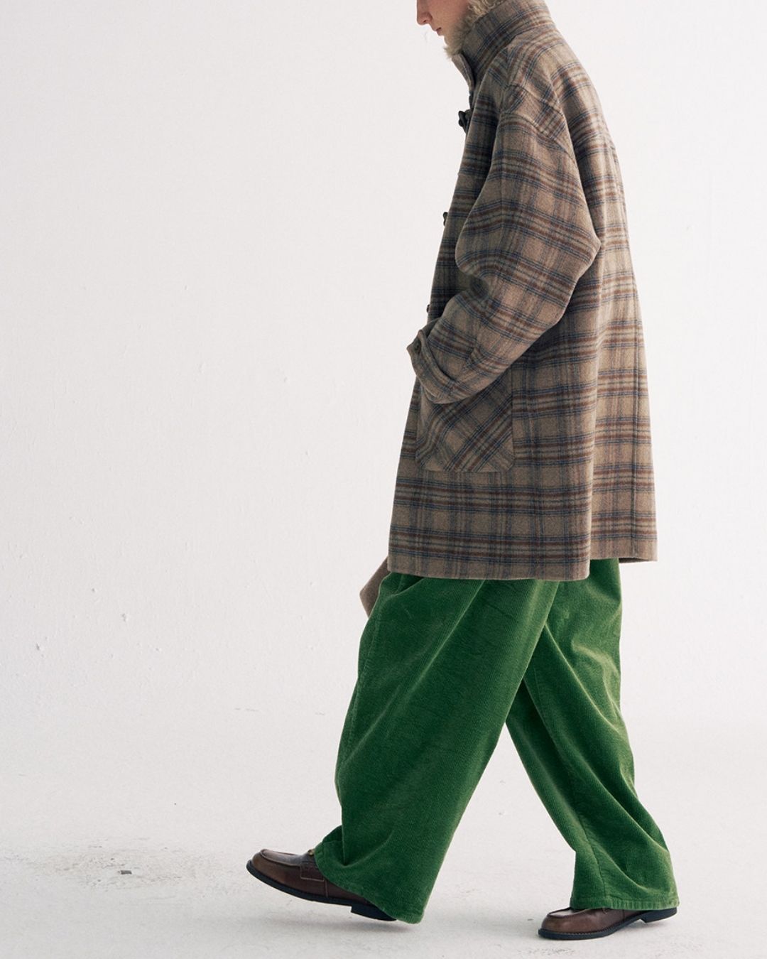 Stand Collar Duffle Check Coat　CT031