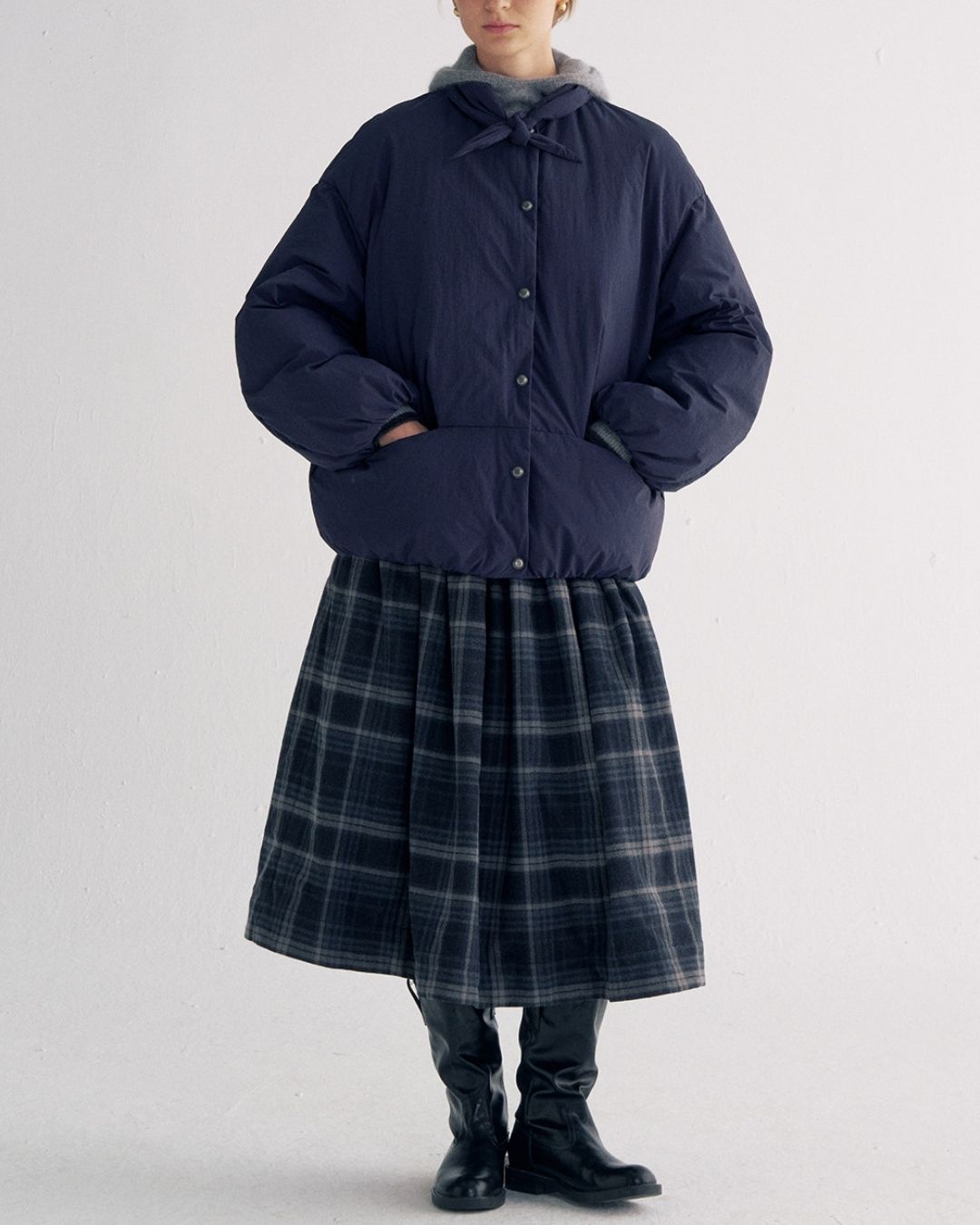 Detachable Scarf Puffer Down Jacket　JK080