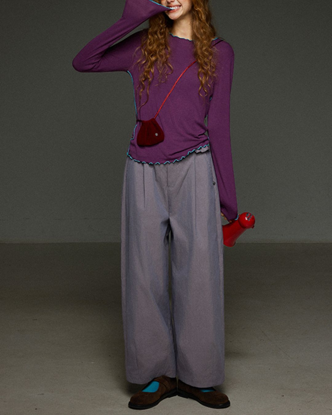 Color Stitch Mellow Frill T-shirt　LT013