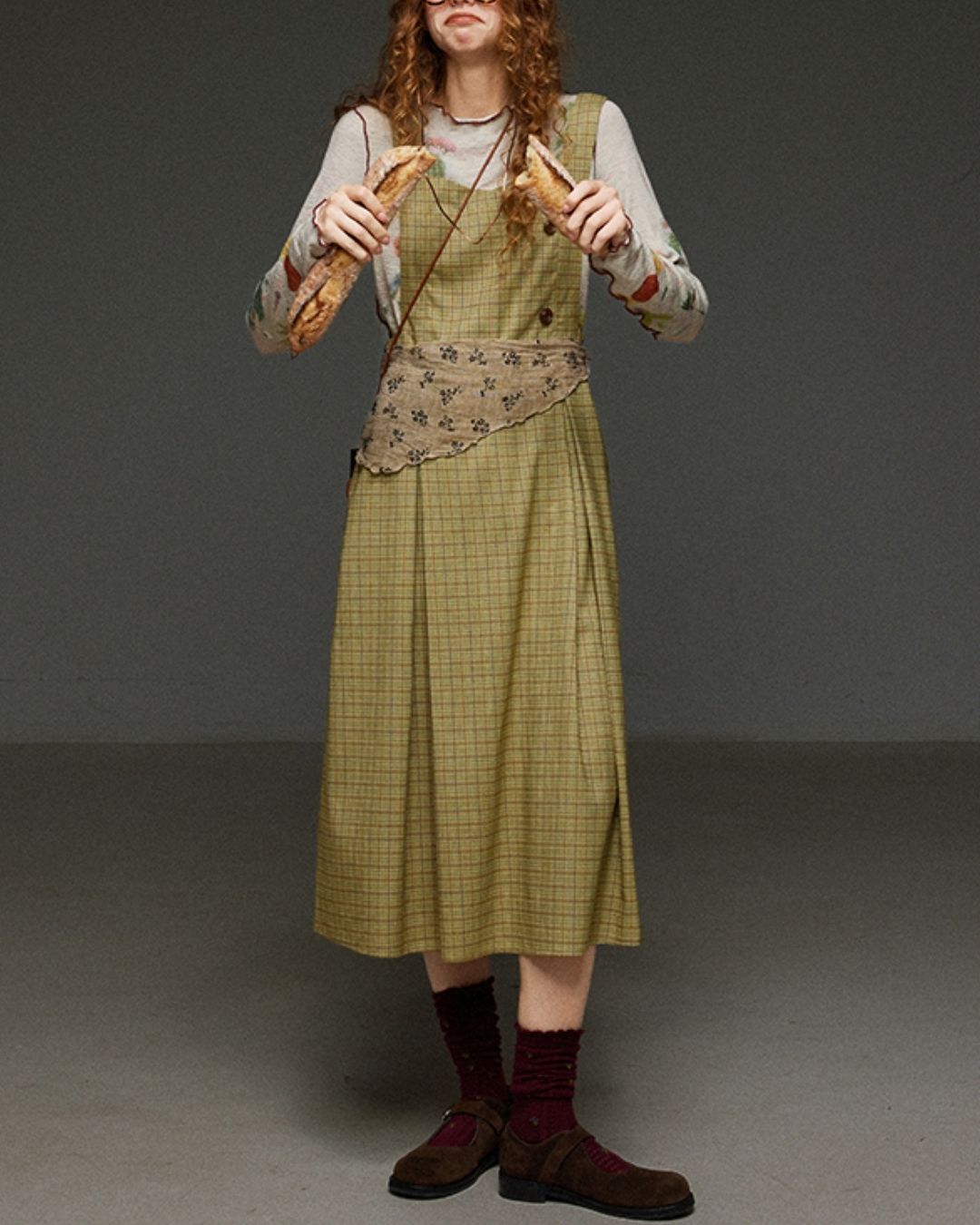 Mellow Frill Stitch Print T-shirt　LT011