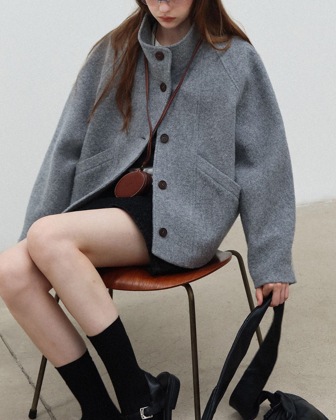 Stand-collar Wool Jacket　JK027