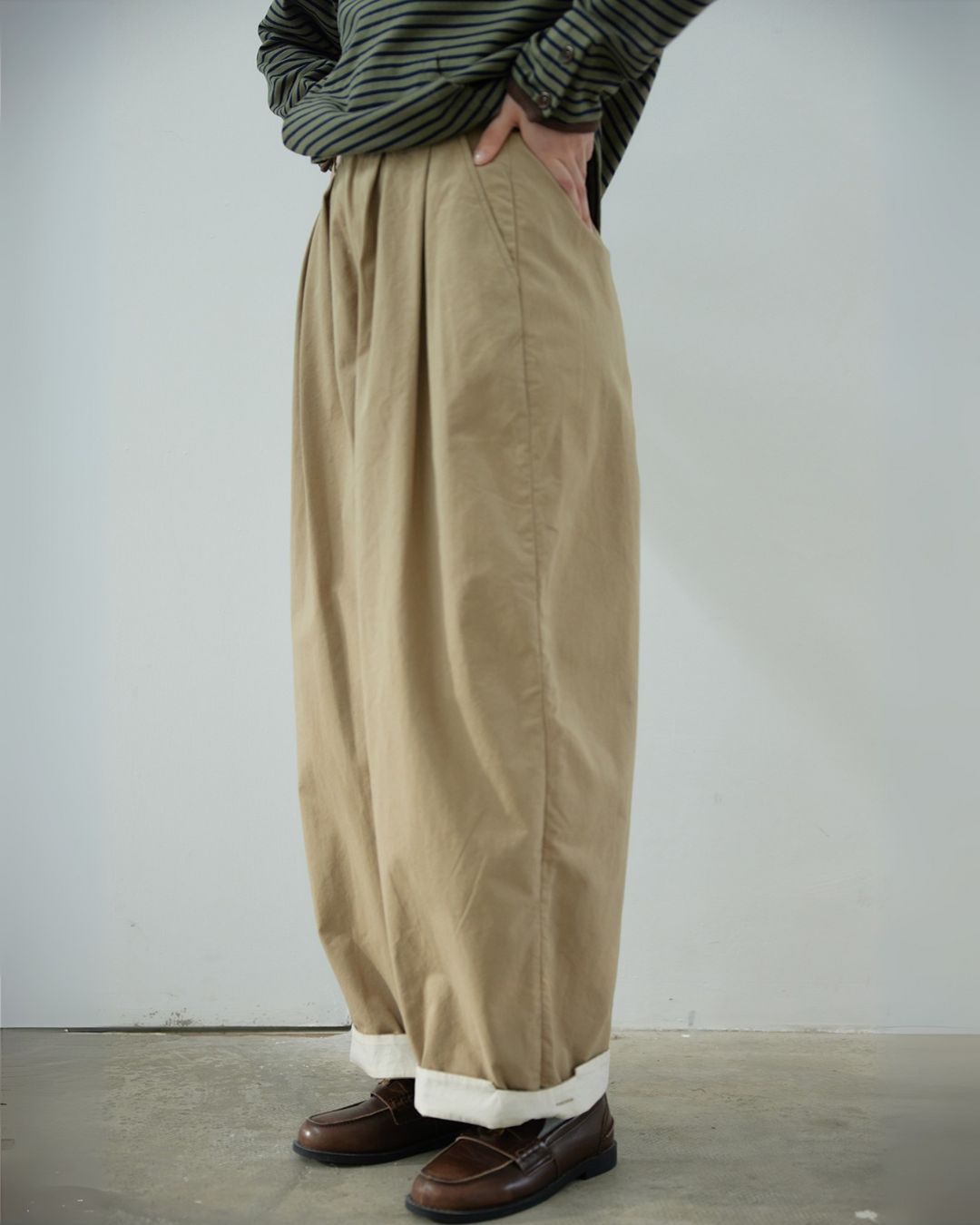 Casual Wide Tuck Pants　PT013