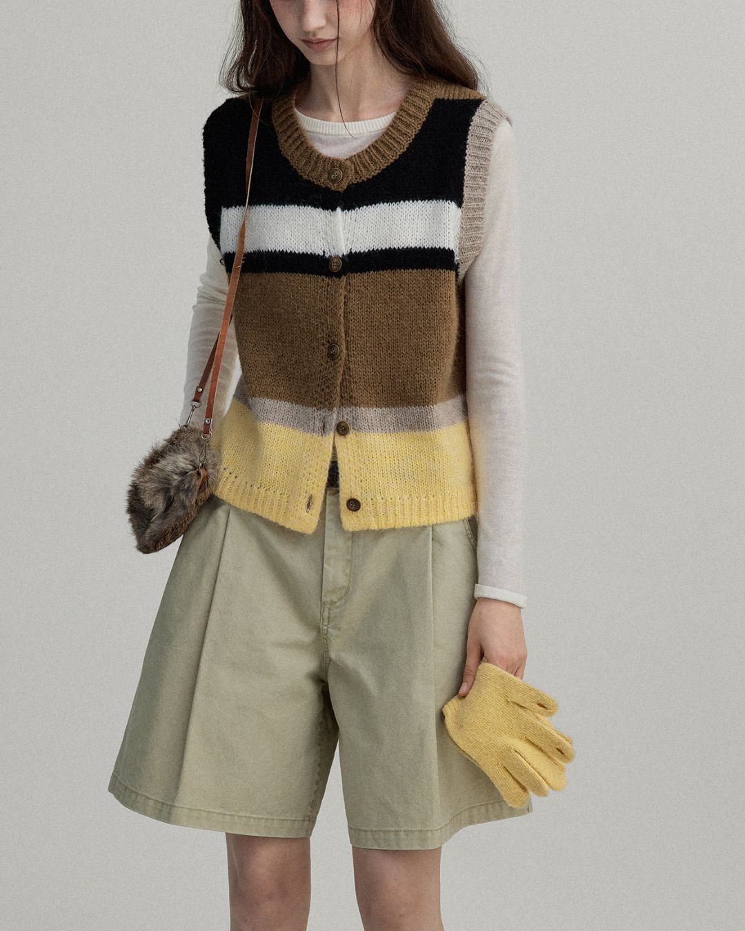 Contrast Color Knit Vest　KN019