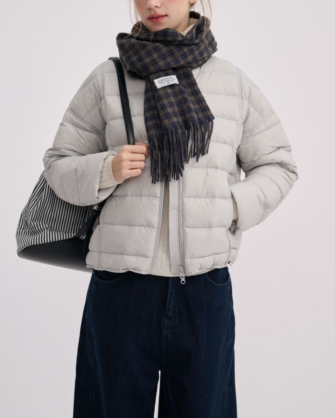 No-collar Drop Shoulder Down Jacket　JK068