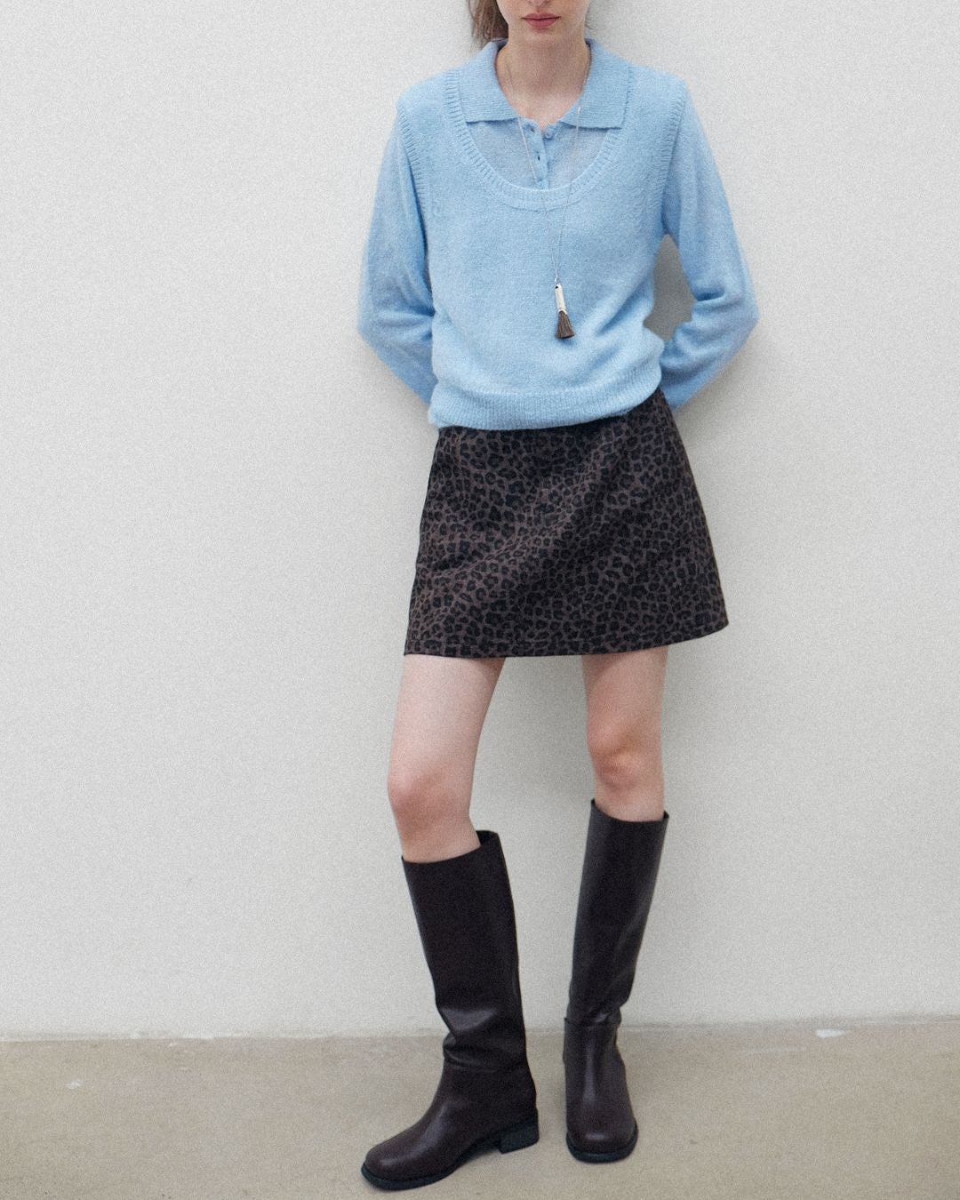 Soft Polo Knit ＆ U-neck Vest　KN023