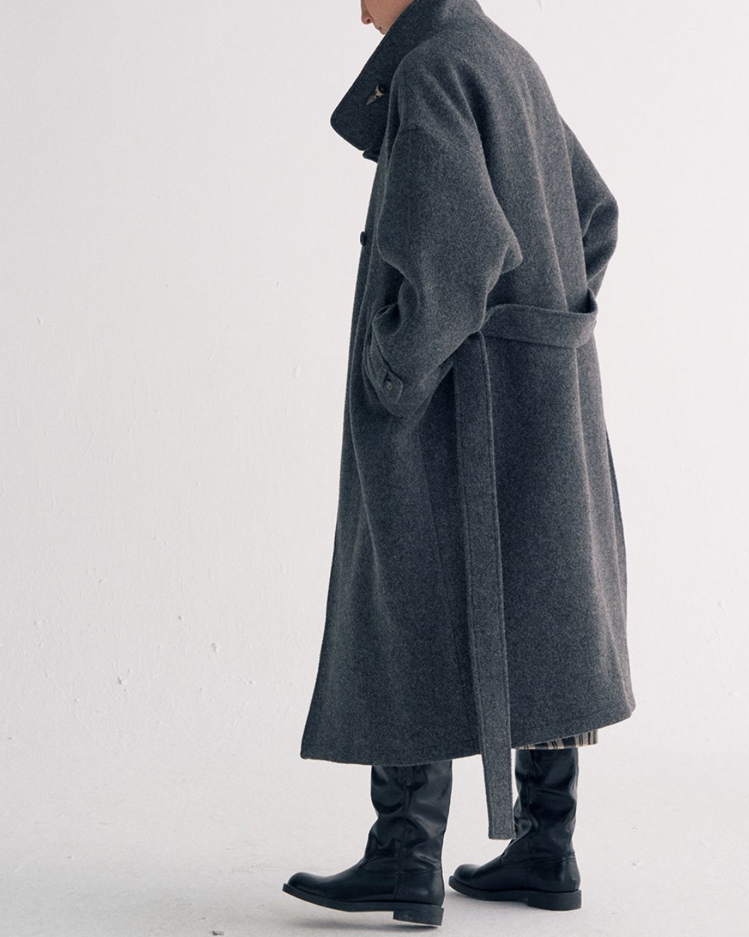 Stand-collar Wool Long Coat　CT029