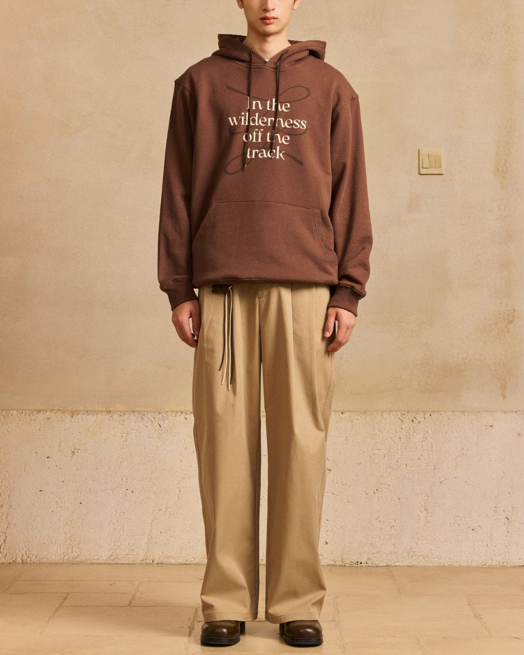 Rope ＆ Leather Tag Tuck Wide Pants　PT033