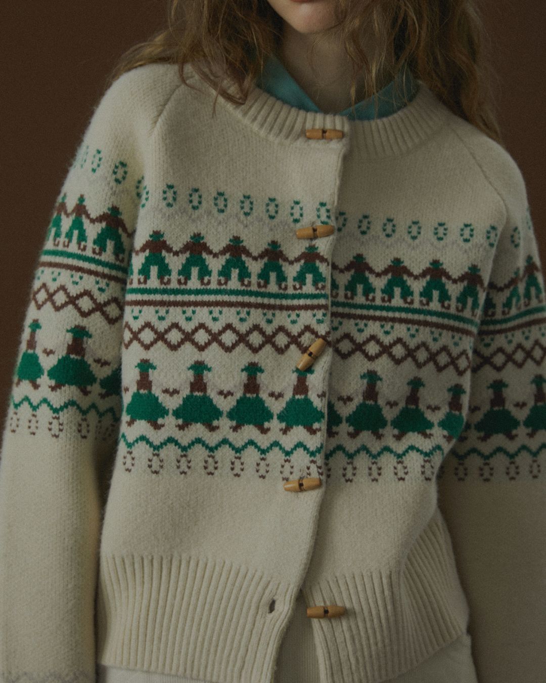 Fair Isle Retro Knit Cardigan　KN039