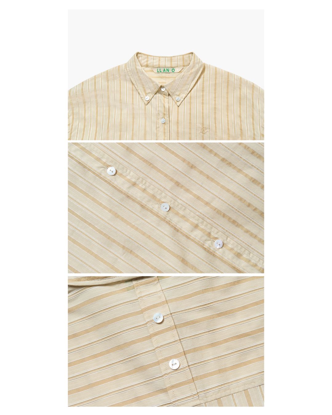 Back Half Button Collar Shirt　LS032